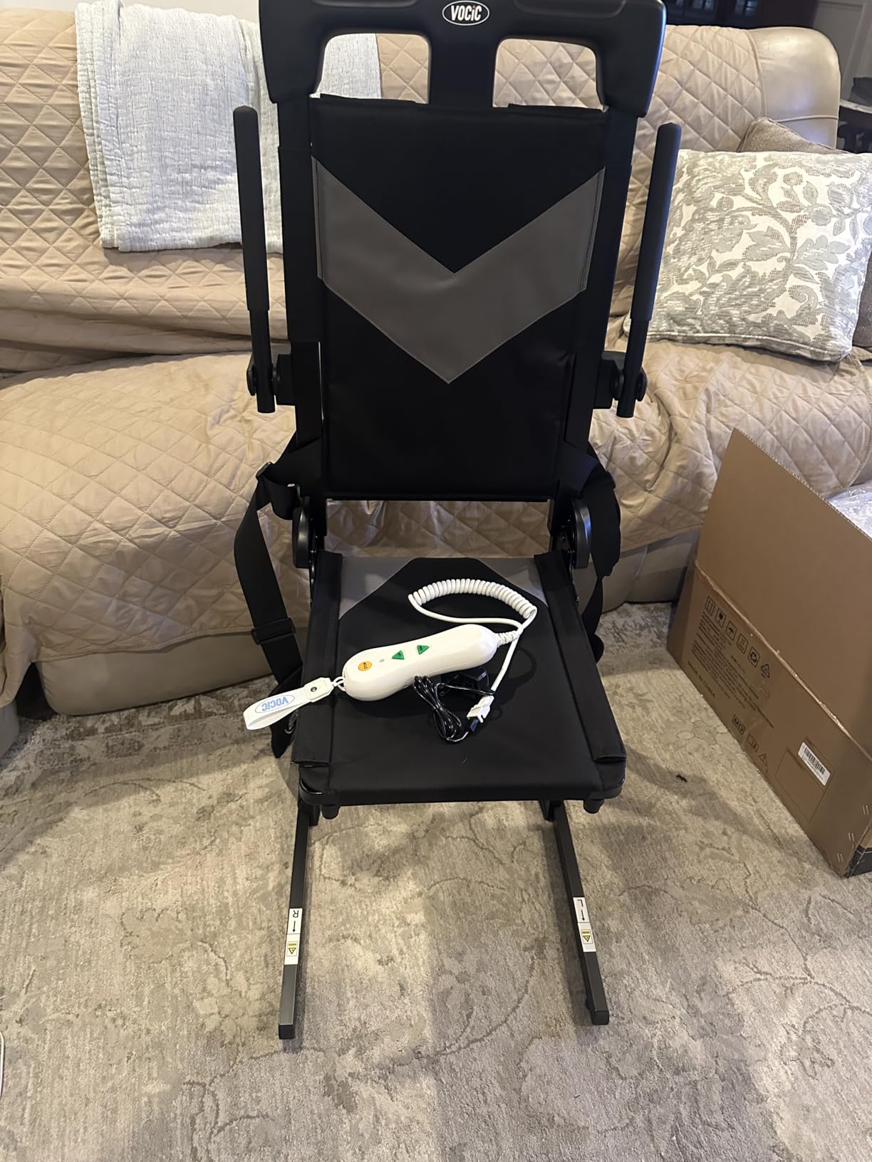 VOCIC Electric Chair Lift with Large Wheels, Ultra-Compact Chair Lift with T-Stabilized Base, Easy Mobility Design for Women & Seniors, Helps Stand from Floor, Supports 350 LBS, AX25 customer photo 1