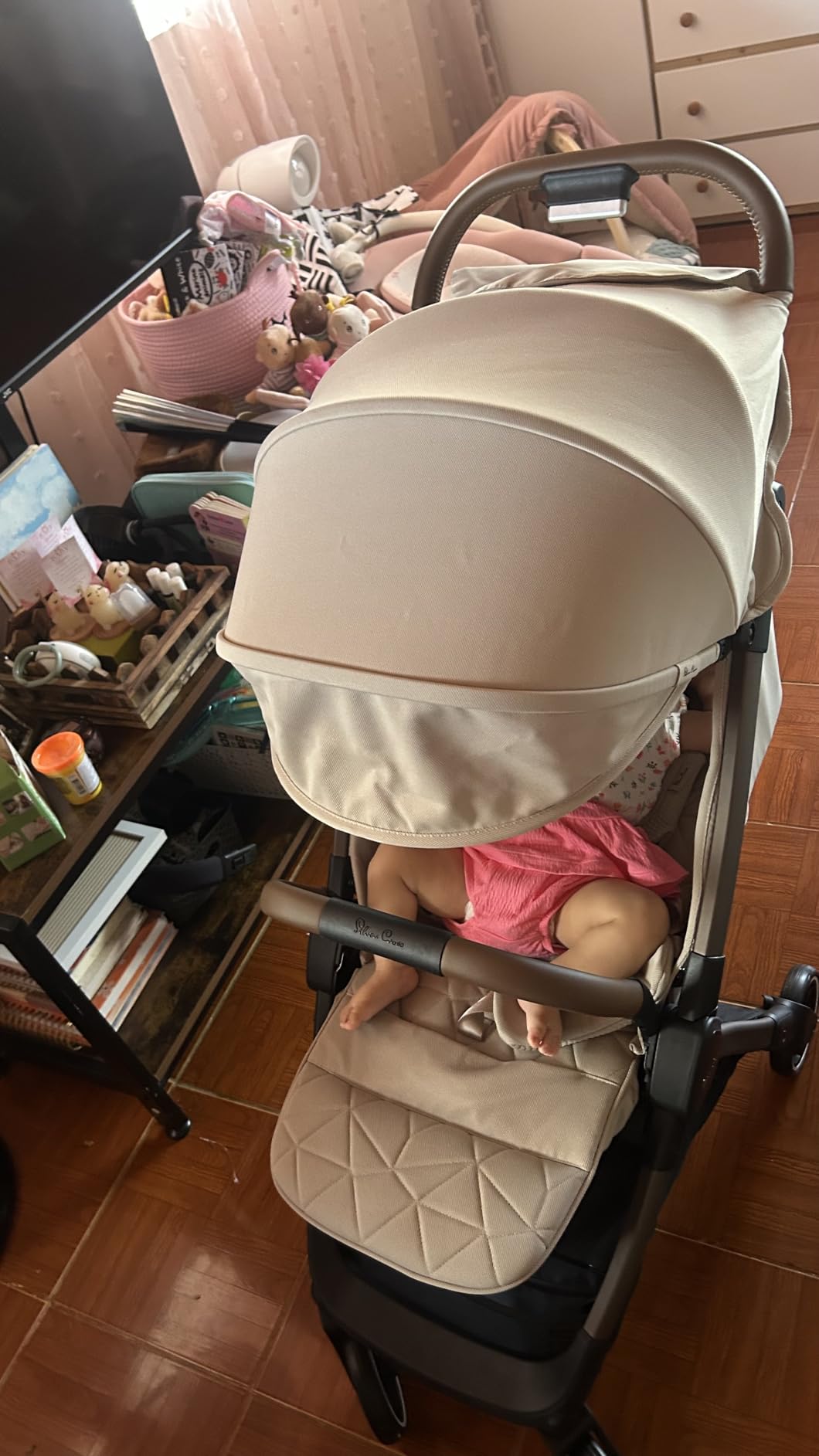 Silver Cross Clic Compact Travel Stroller (Latte) - Lightweight Baby Stroller for Airplane Travel - One-Hand Fold, Lie-Flat Infant & Toddler Seat - Birth to 55 lb customer photo 2