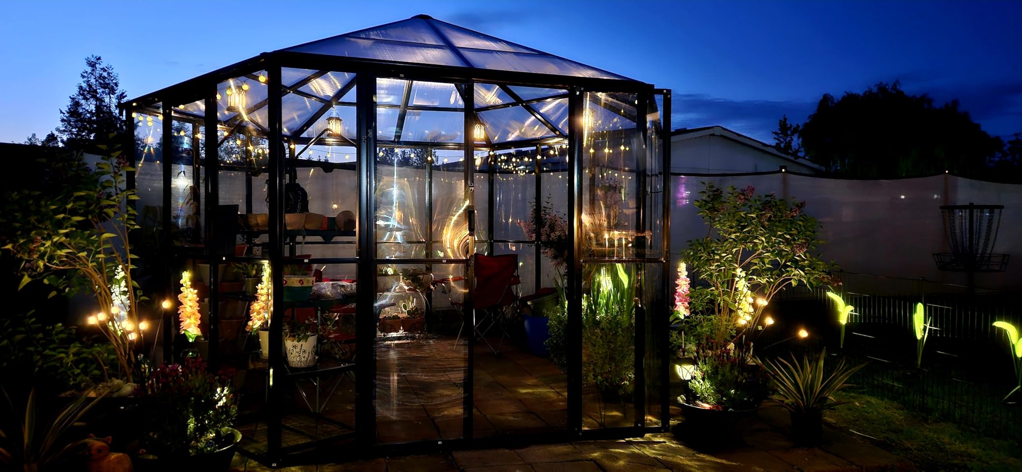 AMERLIFE 12x10x8 ft Hexagonal Outdoor Greenhouse, Aluminum Frame with Quick-Connectors, 2 Swing Doors, 2 Vents - Walk-in Garden Structure customer photo 1