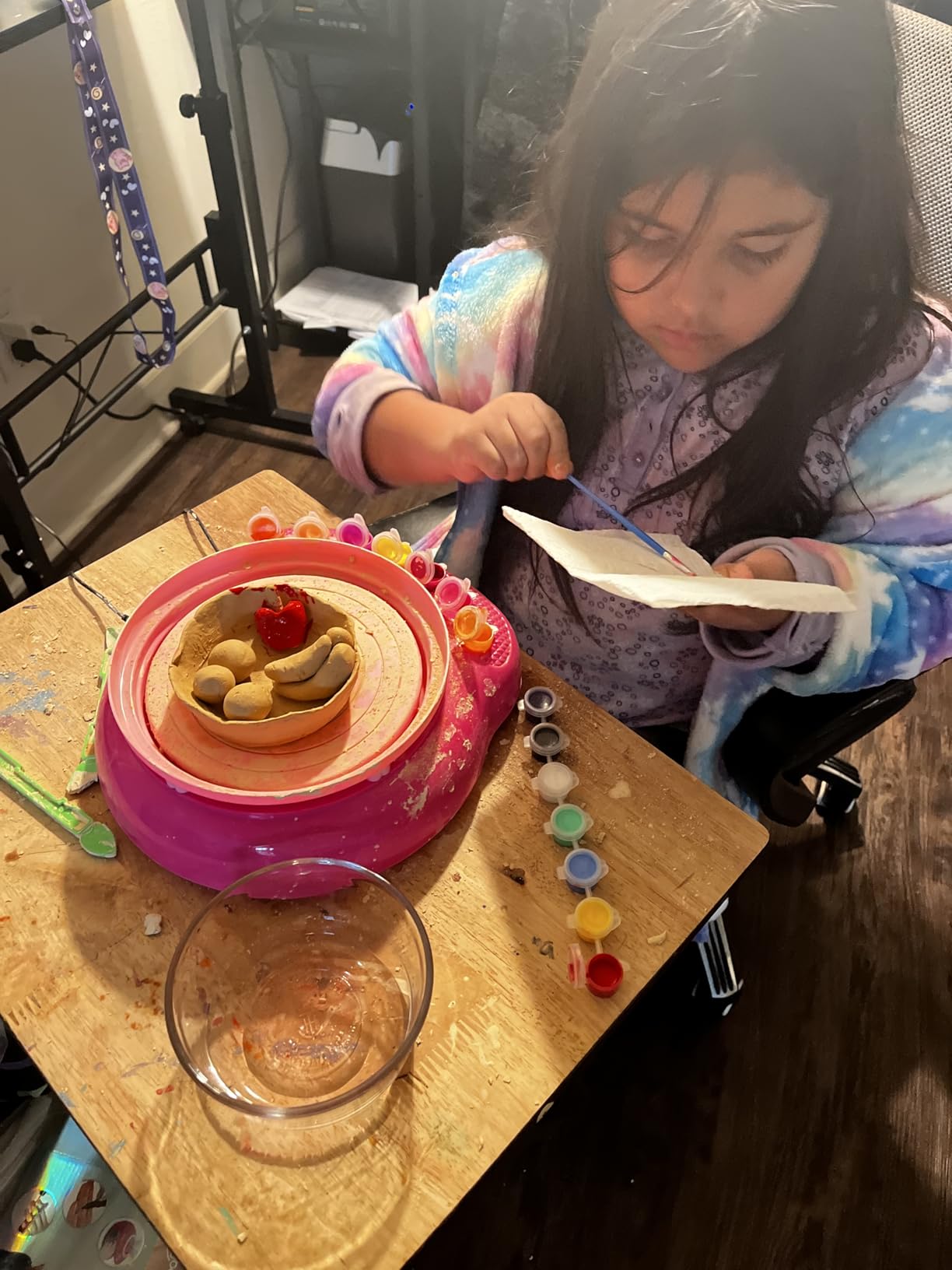 TingingYuli Pottery Wheel for Kids with Clay Kit - Arts and Crafts for Kids Ages 6-8 8-12, Complete Pottery Kit with Air Dry Clay and Painting Tools, Easter Christmas Birthday Gift for Boys Girls customer photo 2