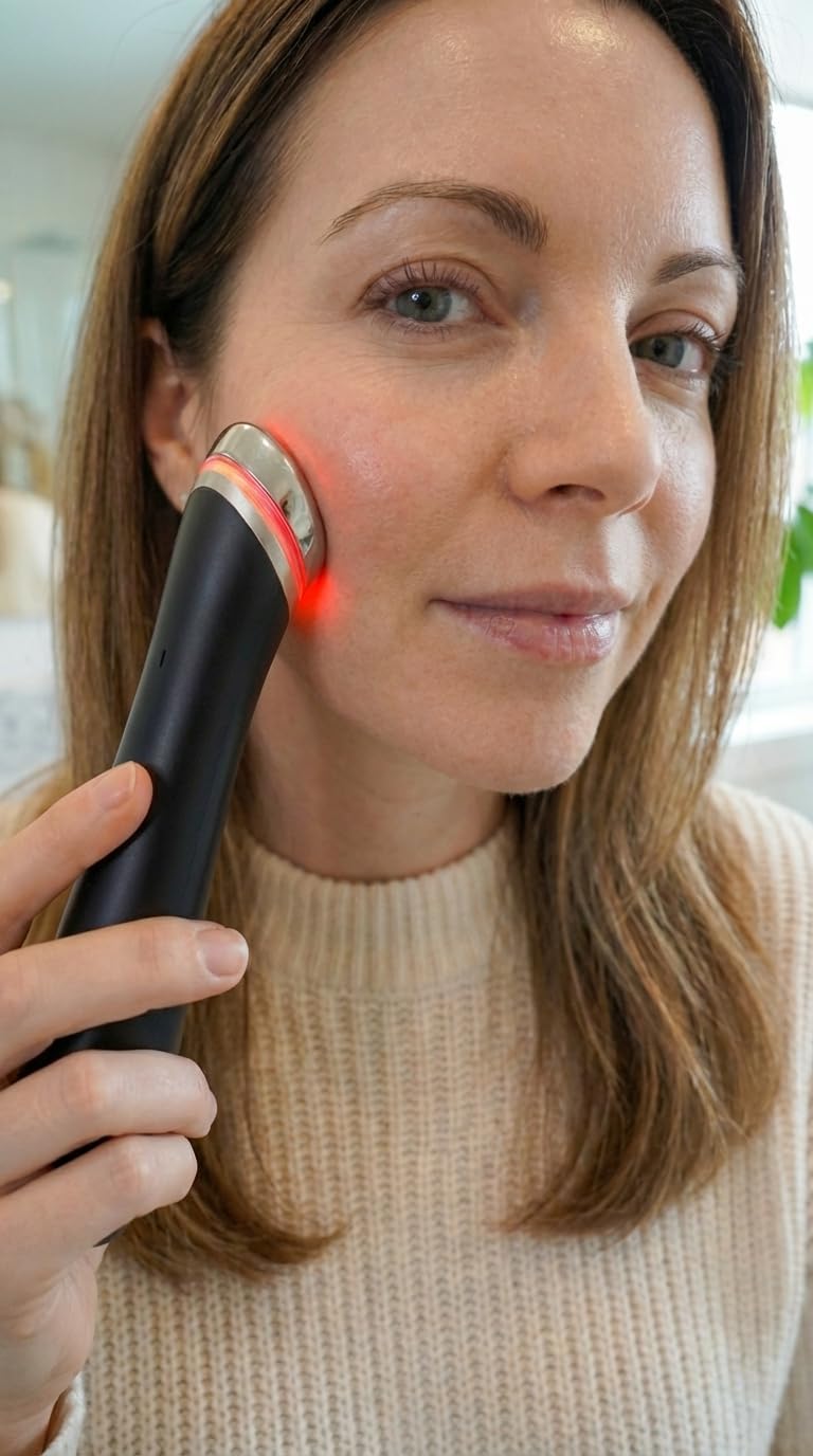 Face Lift Device - 8 in 1 Skin Tightening and Lifting, LED Light Therapy for Wrinkles, Korean Skin Care, Spa-Grade Facial Massager Lifting & Firming Beauty Massager (Black) customer photo 2
