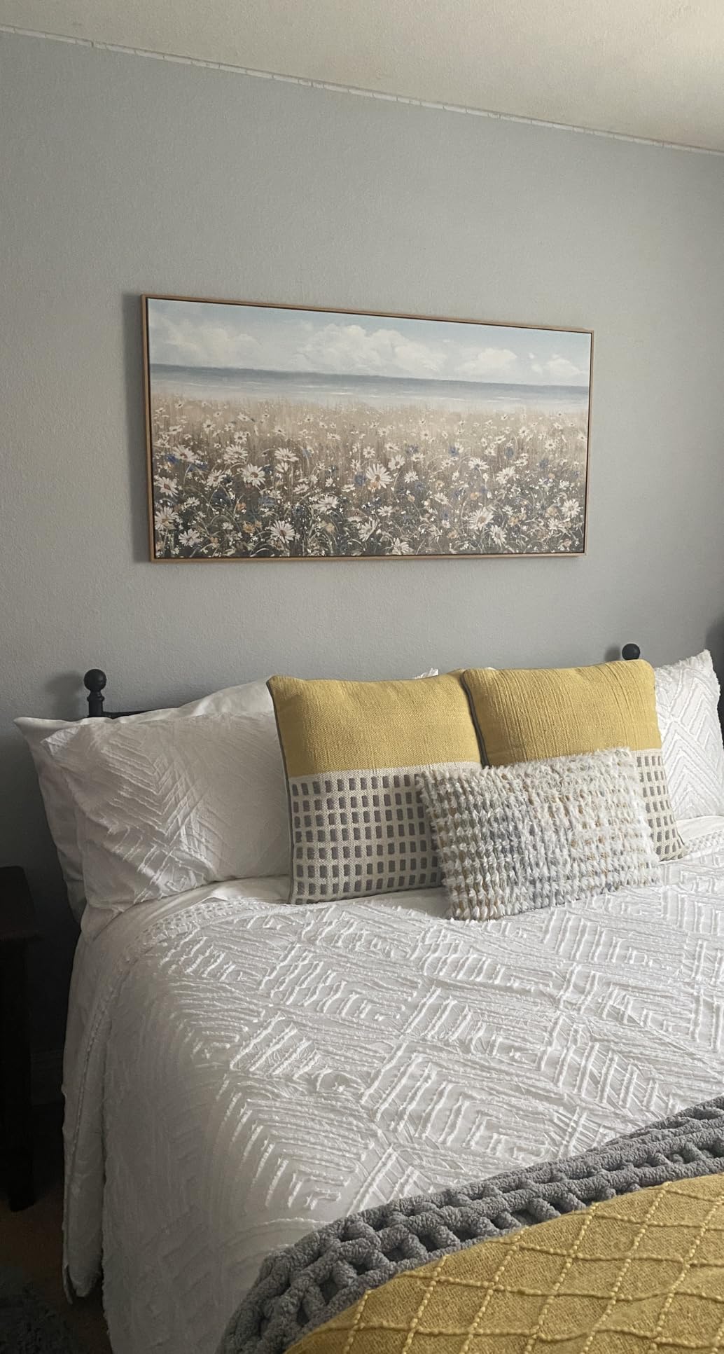 amatop Oversized Framed Canvas Wall Art 6x2.6 ft - Extra Large Farmhouse Art Work Boho Beach Coastal Ocean Nature Daisy Flowers Landscape Picture - 71