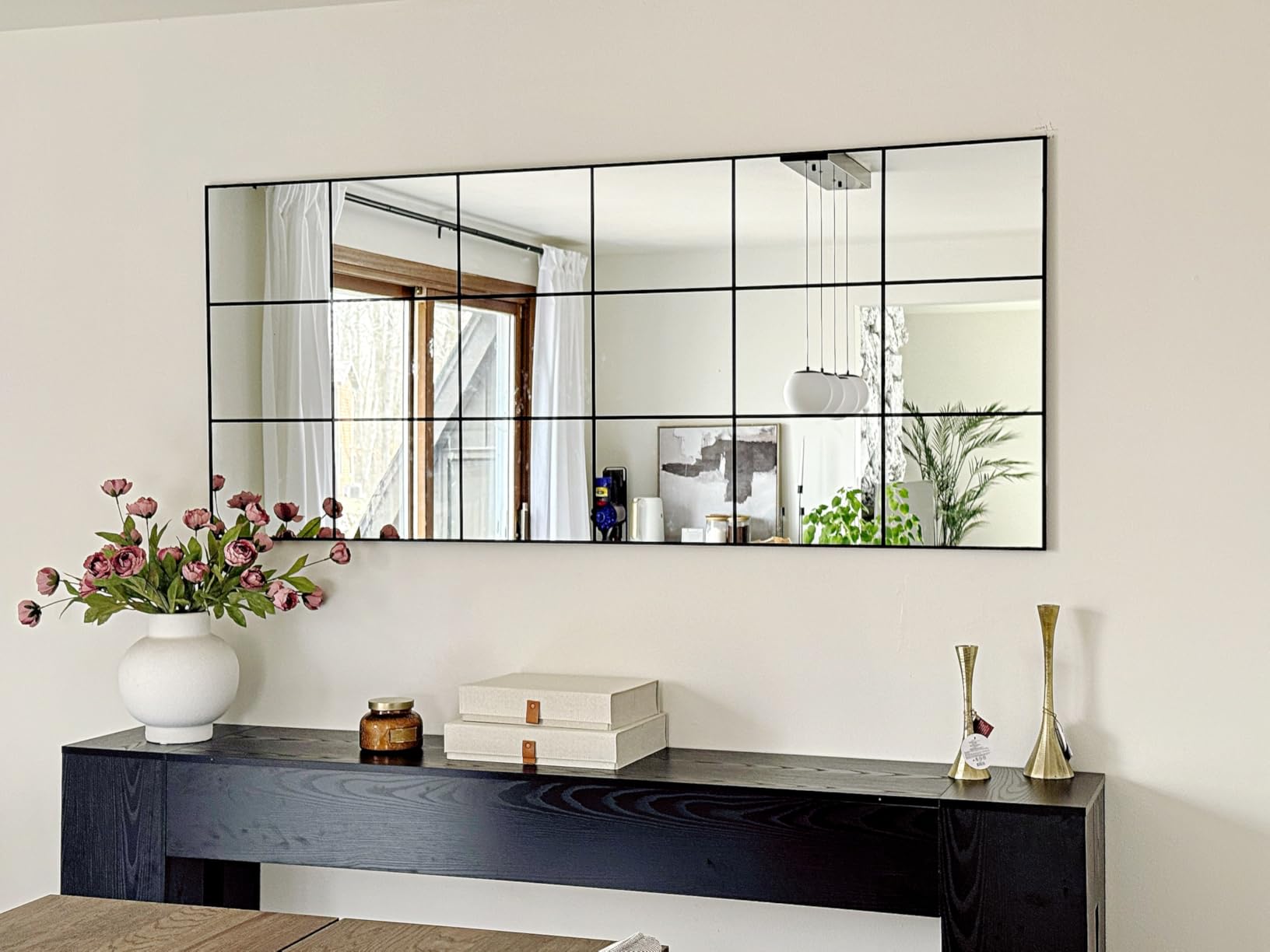 Large Window Pane Full Length Mirror for Wall, 30