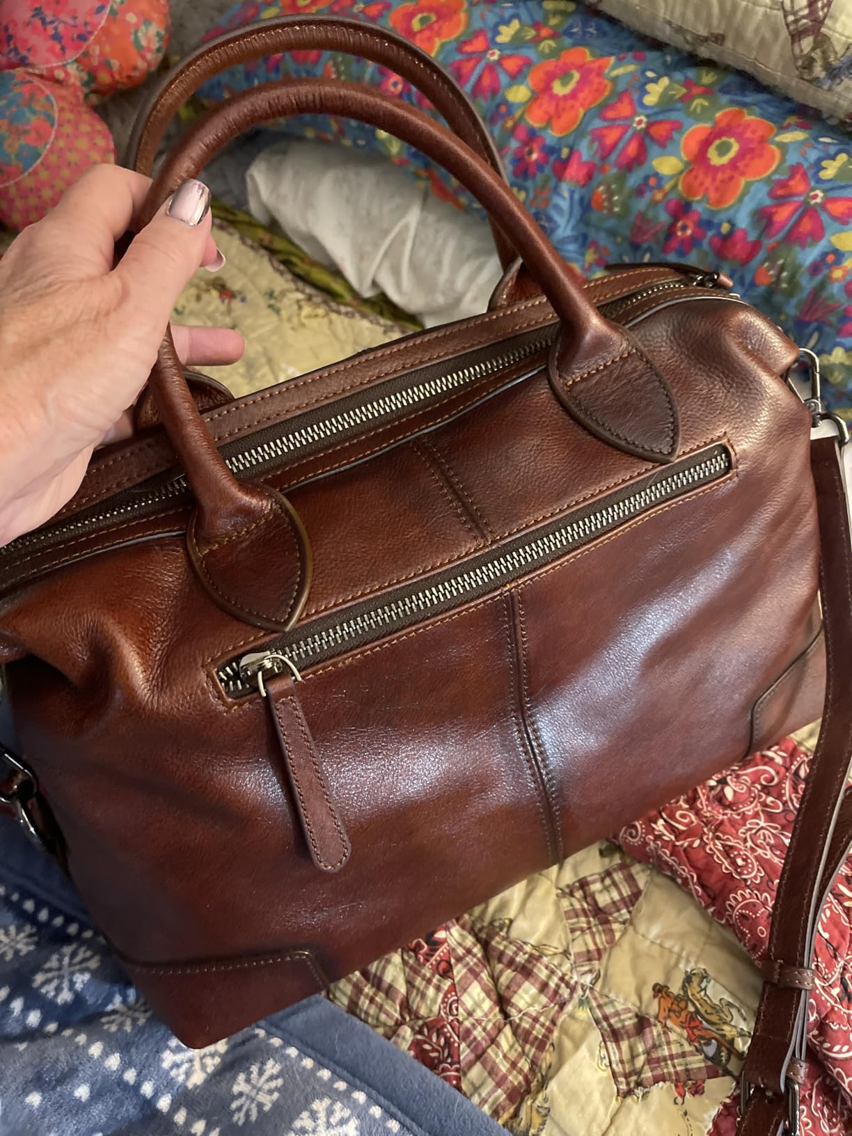 HESHE Genuine Leather Satchel Tote Bag for Women Leather Purse Large Capacity Top Handle Handbag Vintage Doctor Bag customer photo 2