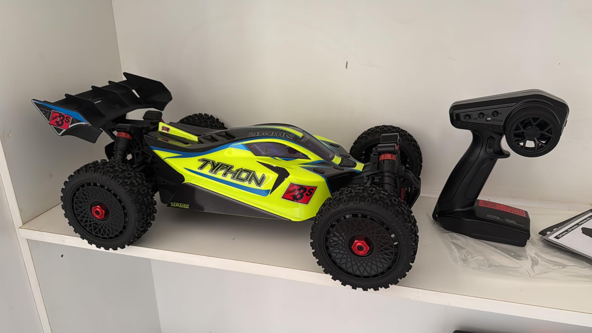 ARRMA RC Car 1/8 Typhon 4X4 223S BLX BRUSHLESS Buggy RTR (Battery and Charger Not Included) with DSC Blue/Yellow, ARA4306V4T4 customer photo 1