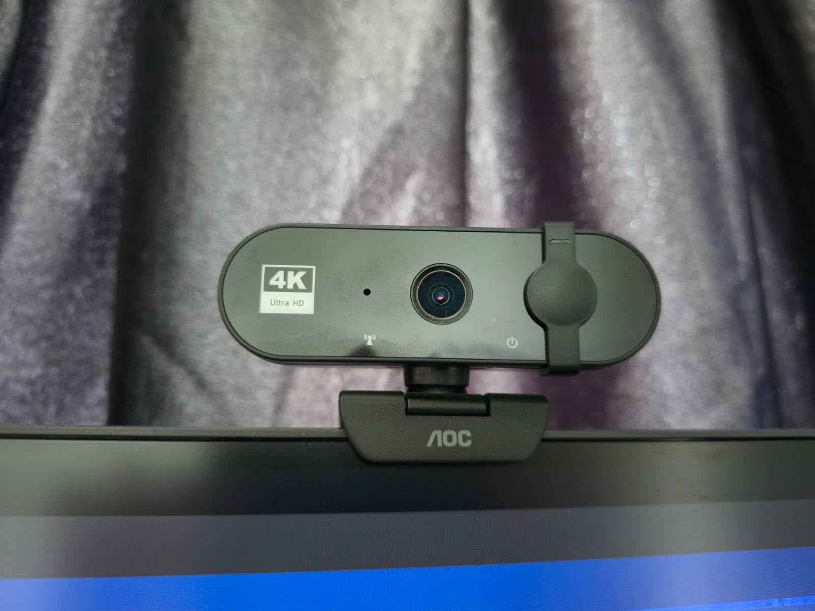 AOC 4k Webcam for PC with Microphone, Computer Camera with Noise Cancellation, Privacy Cover, 99° FOV, Plug & Play USB Webcam for Streaming customer photo 2