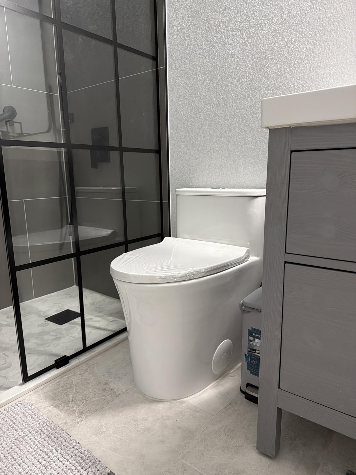 DeerValley Elongated One-Piece Toilet with Comfort Chair Seat ADA Height Powerful Dual Flush 1/1.28 GPF and MAP 1000g 12