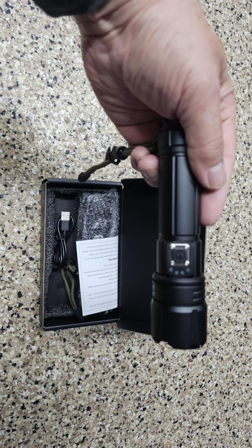 AKNEAR Rechargeable LED Flashlight High Lumens, Super Bright Flashlights with Zoomable & USB C Rechargeable & 5 Light Mode & IPX7 Waterproof customer photo 2