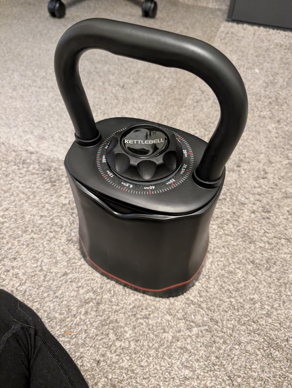 ERGOLIFE 6.5LB-40LB Adjustable Kettlebell Set, 6-in-1 Quick Weight Change, Space-Saving Weight Set for Home Gym Strength Training for Men and Women (Black) customer photo 1