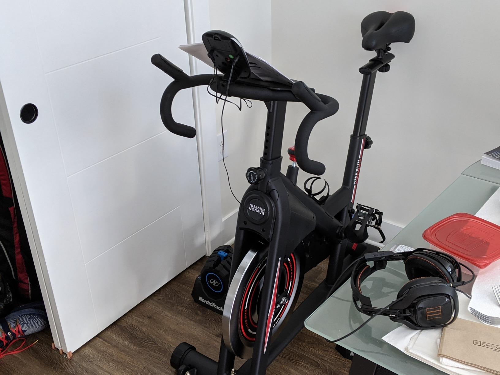DMASUN Exercise Bike, Silent Magnetic Resistance Stationary Bike for Home with 330 LBS Capacity, Pedals with Anti-loosening Nuts, Indoor Bike with Comfortable Seat Cushion, Digital Display customer photo 2