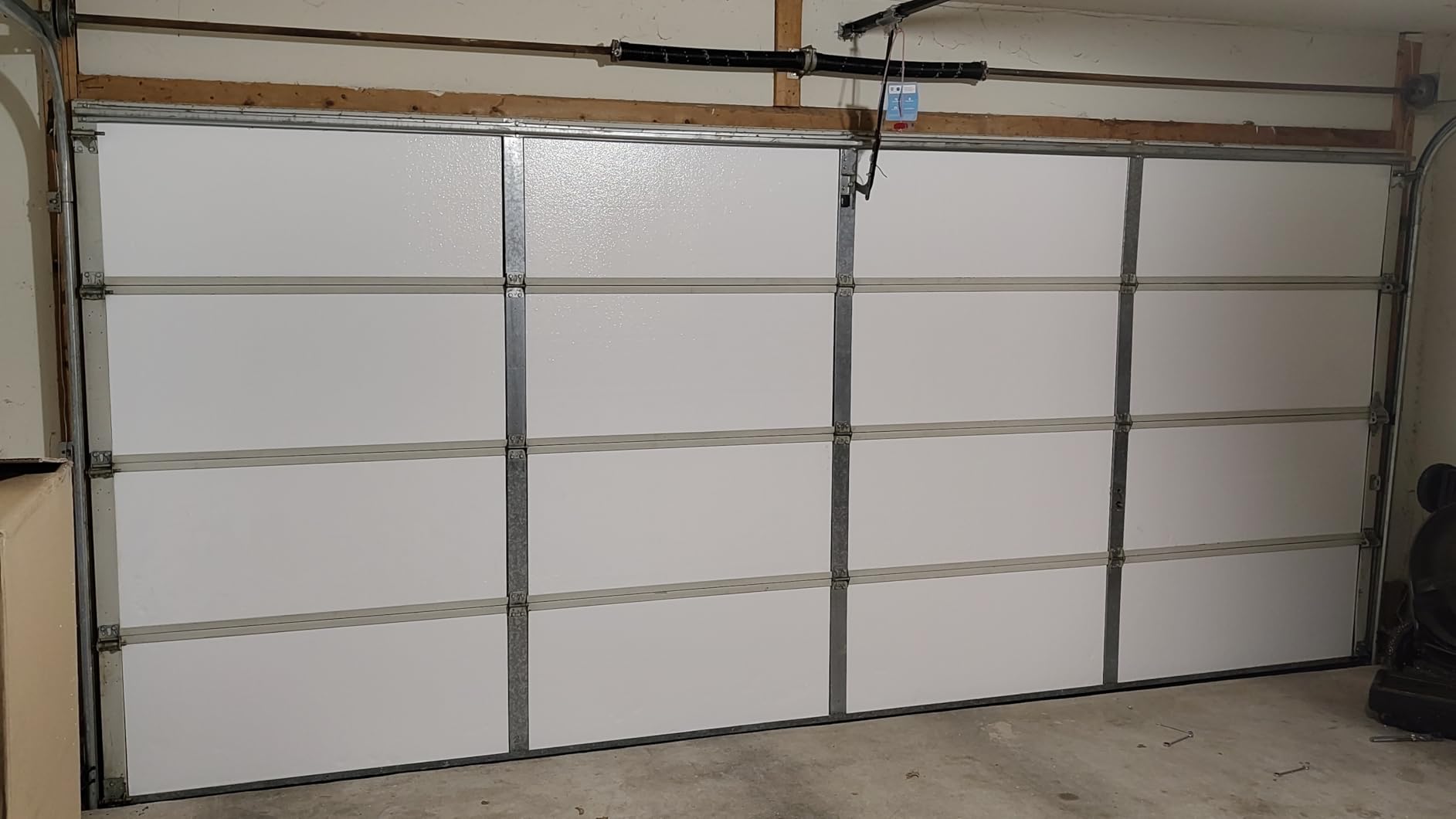 Garage Door Insulation Kit, White EPS Foam Panels, 8 Pack, 1.25x20x54 Inches, R-Value 4.0, Temperature Control, Noise Reduction, DIY Installation, One Car Garage customer photo 1
