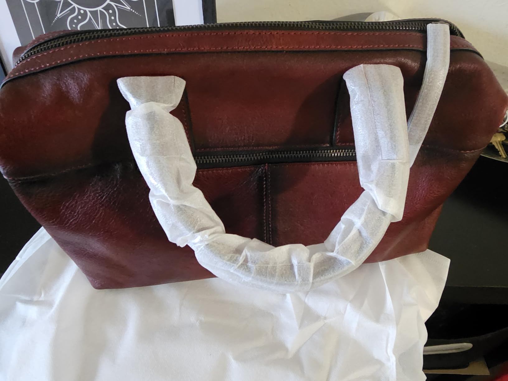 Iswee Genuine Leather Satchel Tote Bag Top Handle Handbag Designer Shoulder Bag Large Capacity Cross Body Bag customer photo 1