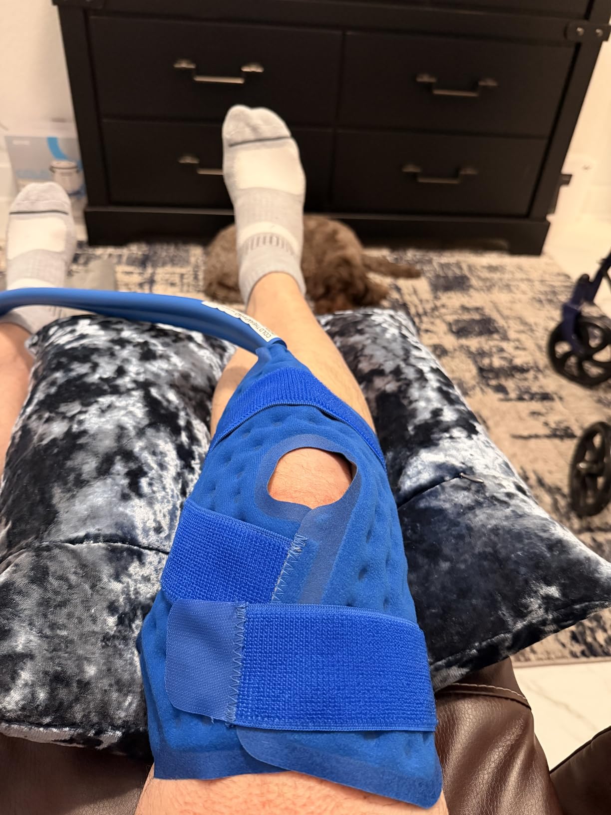 Cold Therapy Machine, Program Timer Ice Machine for Knee After Surgery, Portable Ice Therapy Machine with Quiet Pump, Large Cold Pad for Ankle, Arm Joints, Sports Injuries, Cryotherapy Pain Relief customer photo 2