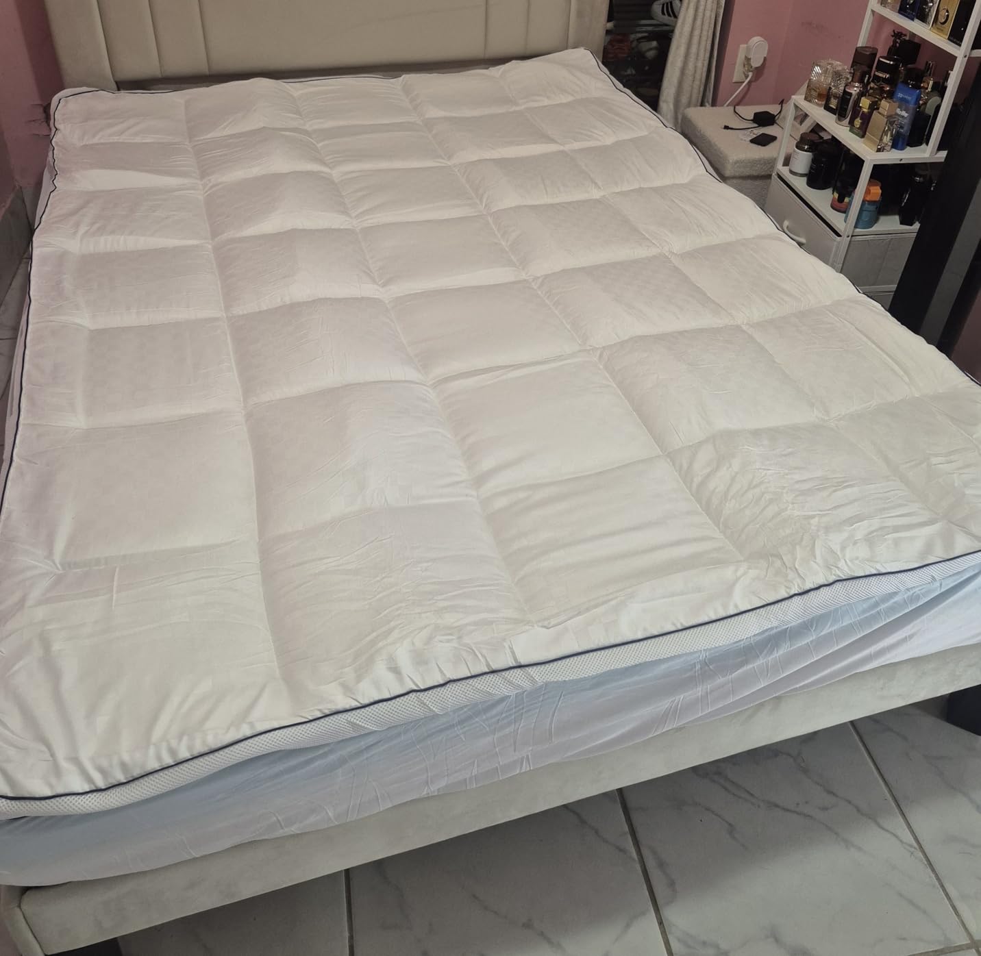 Dual Layer 4 Inch Memory Foam Mattress Topper King Size, 2