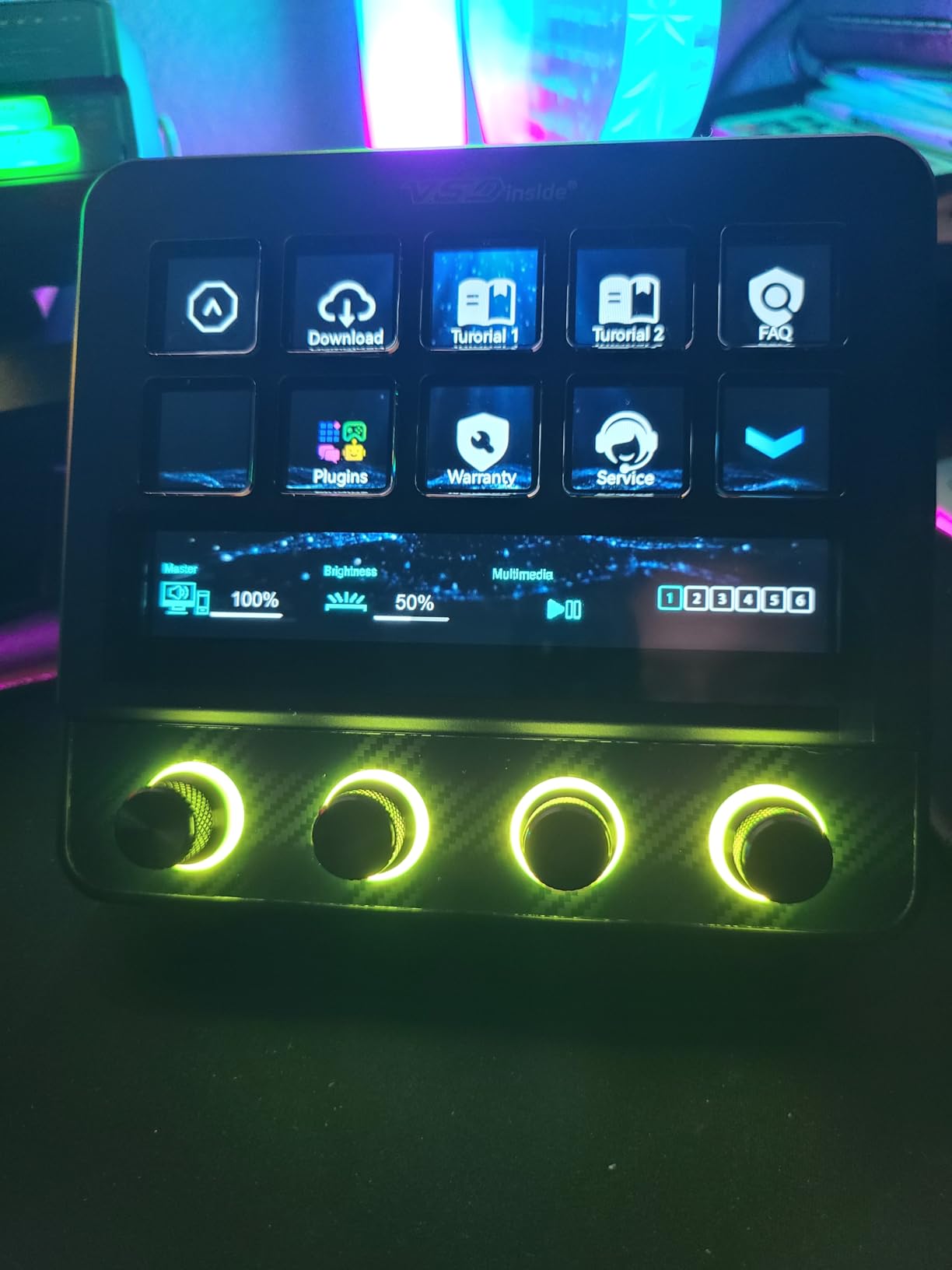 Macro Pad Streaming Deck with Programmable Keys and Audio Mixer for OBS customer photo 2
