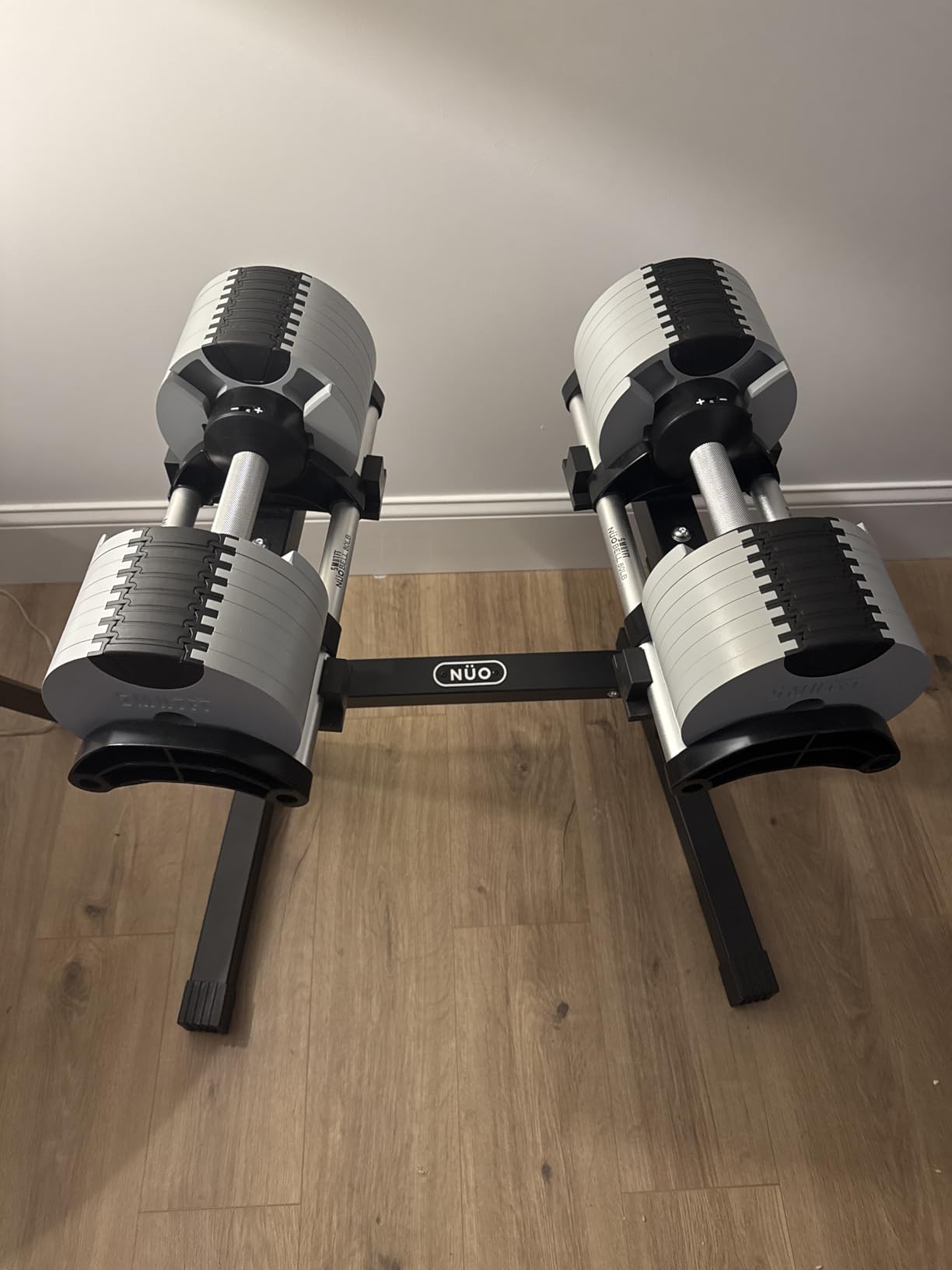SMRTFT NUOBELL Adjustable Dumbbells 5-100 lb Set | Original NUOBELL | 26 Weights in 1 for Home Gym Strength Training | Steel-Knurled Handle | Space-Saving Dumbbell Set of 2 | 2-Year Warranty customer photo 1