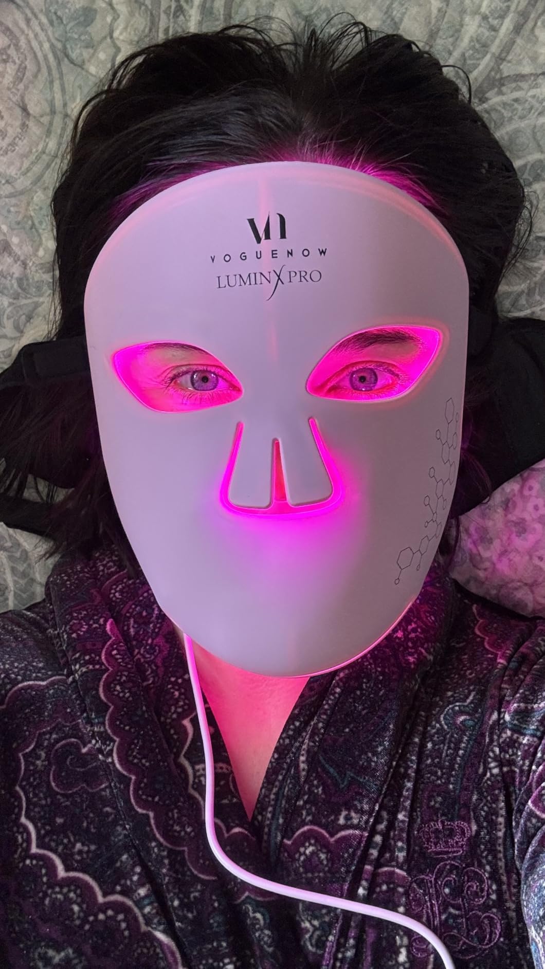 VogueNow LED Light Therapy Mask - FDA-Cleared Device for Wrinkles & Acne - Red Light Therapy for Face with Chin & Lip Coverage - Red, Blue & Near Infrared Facial Skincare - Mothers Day Gifts for Mom customer photo 1
