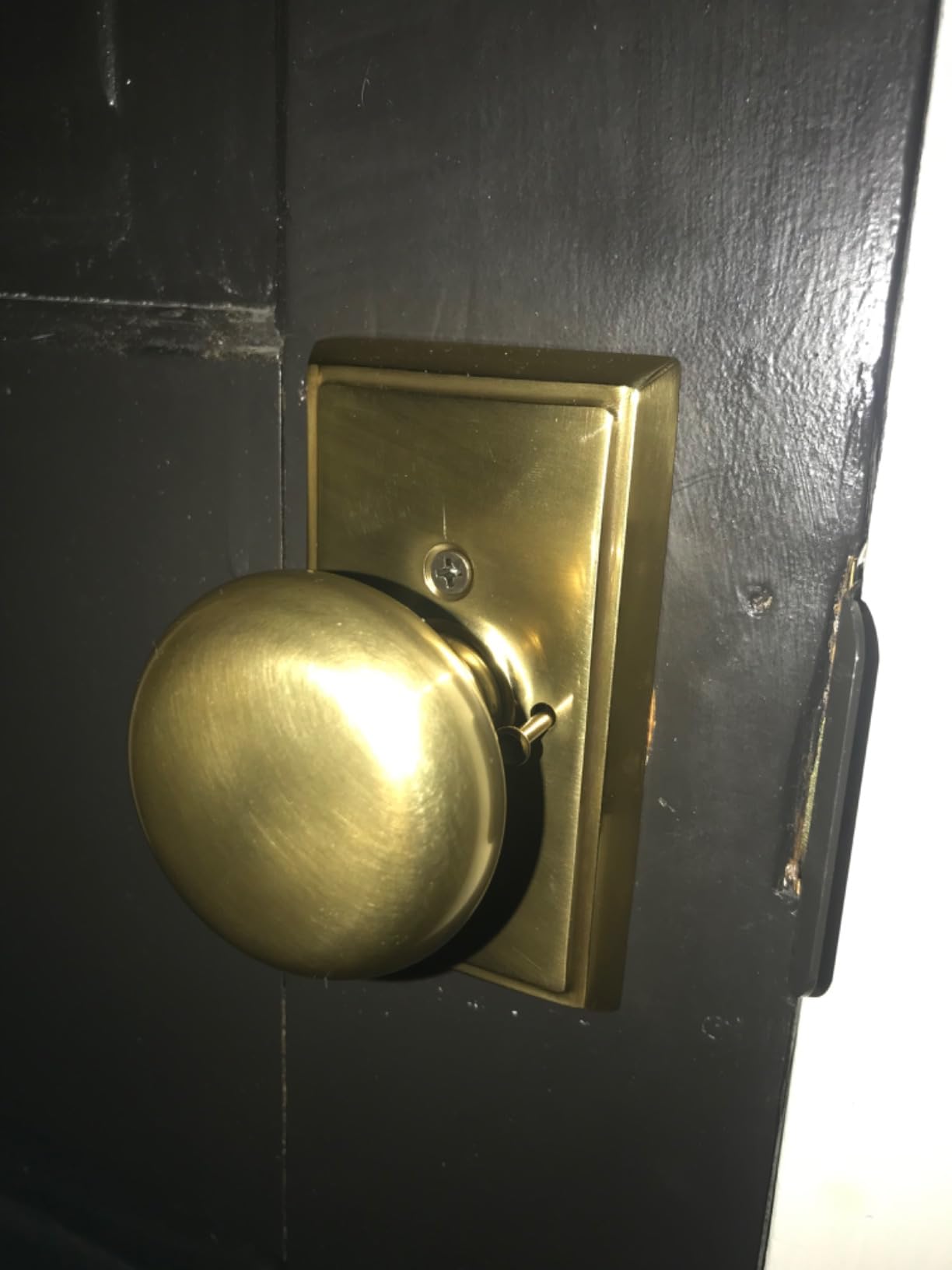 Emtek Providence Door Set with Round Knobs - Privacy Locking Door Handle Set (Satin Brass) customer photo 2