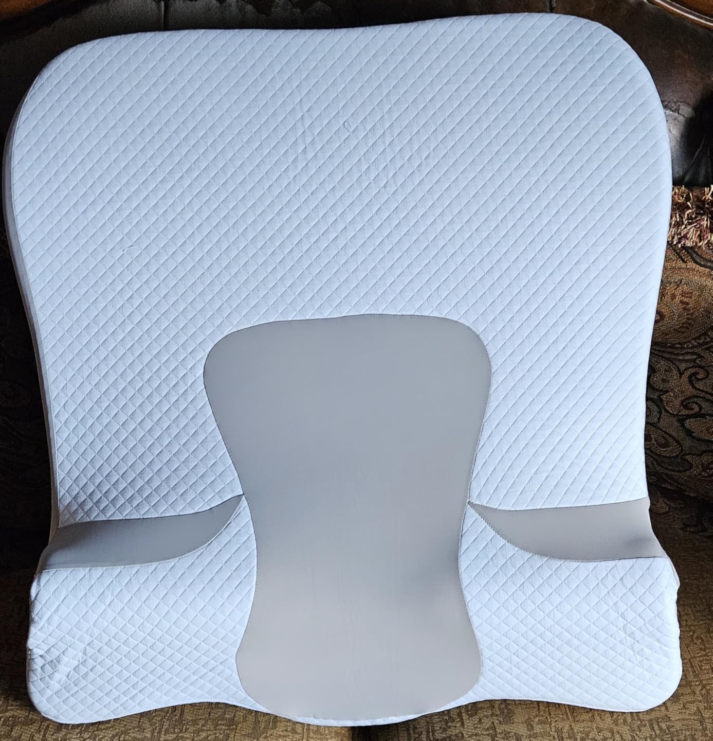 Bed Snorinator Pillow, Ergonomic Wedge Pillow for Sleep Apnea Memory Foam Reading Pillow for Back, Neck & Head Comfortable Support customer photo 1