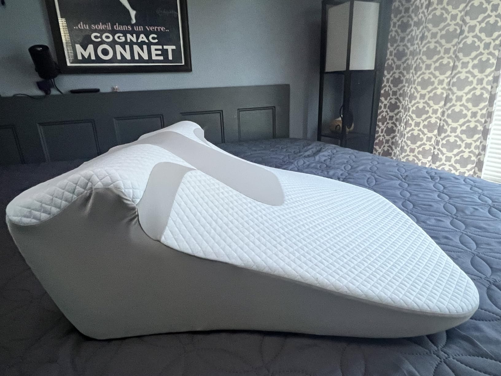 Bed Snorinator Pillow, Ergonomic Wedge Pillow for Sleep Apnea Memory Foam Reading Pillow for Back, Neck & Head Comfortable Support customer photo 2