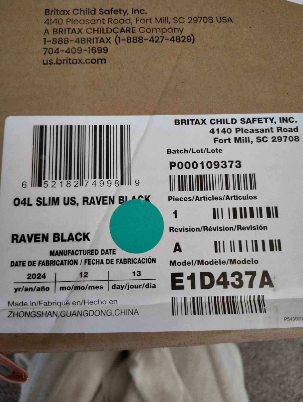 Britax One4Life All-in-One Car Seat, Up to 10 Years of Use, Rear Facing, Forward Facing, & Booster Modes, Extended Rear-Facing, ClickTight Installation & Breathable SafeWash Fabrics - Raven Black customer photo 1