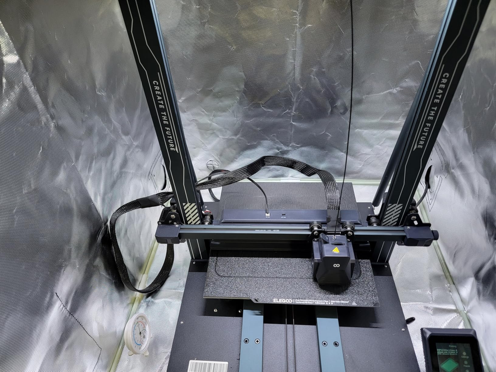 VEVOR 3D Printer Enclosure with Ventilation, Dustproof Waterproof Oxford Cloth Resin 3D Printer Tent, Constant Temperature Protective Case with LED, Compatible with Photon Mono/Mars 3, FDM/LCD Printer customer photo 1