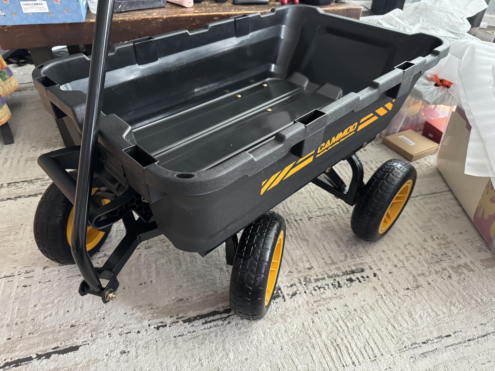 CAMMOO 10in NO-FLAT TIRES 900lb Heavy-Duty Garden Dump Cart DIY Expandable Capacity Over 4 Cu.Ft. Utility Wagon with Quick-Release Dumping & Prime Grade 100% Virgin Polypropylene-Not Recycled Material customer photo 1