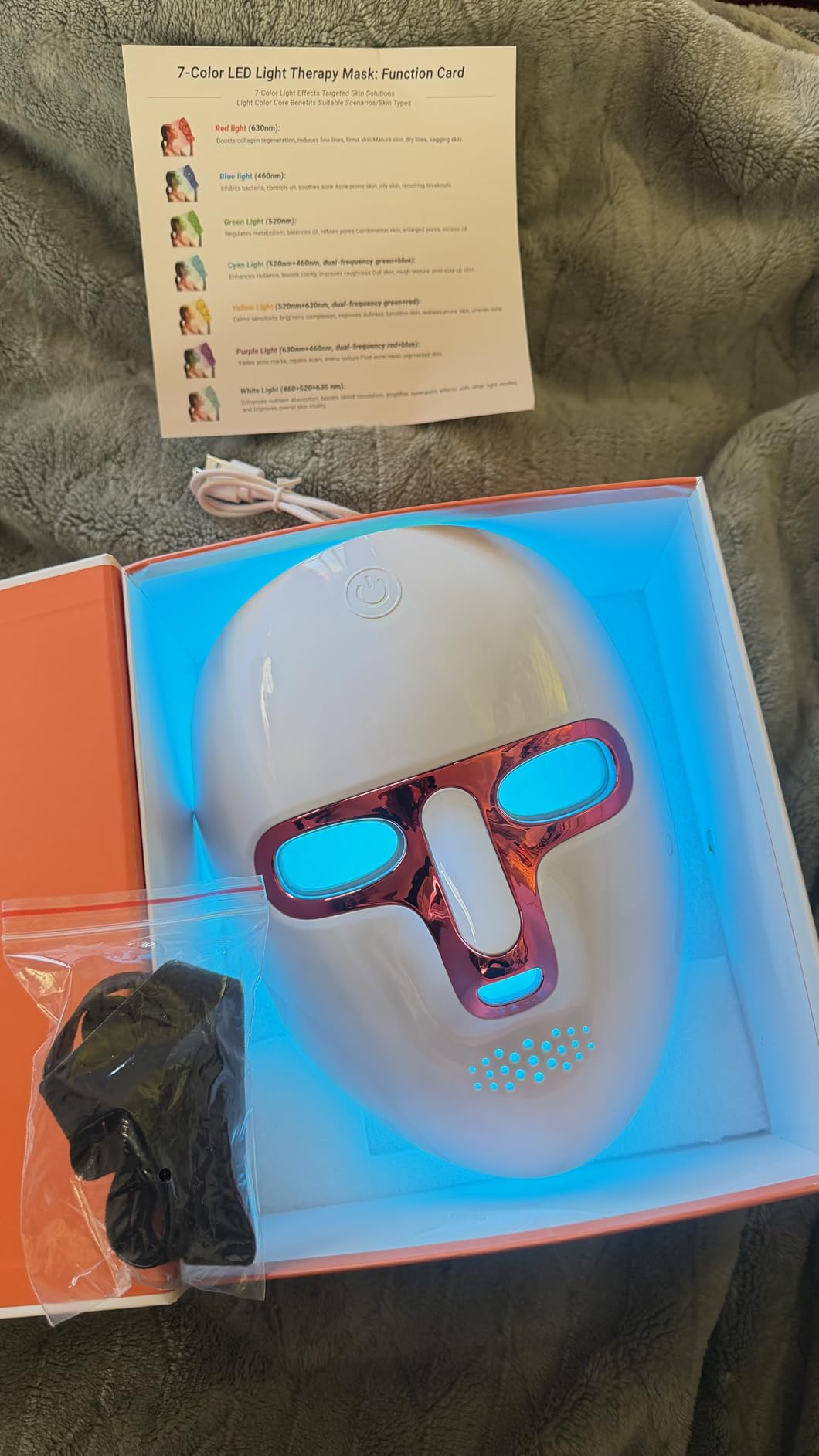 Red Light Therapy for Face- LED Light Therapy Mask Skin Care Mask,Cordless LED Face Mask face & Neck Red & Infrared Lights Masks Wavelength,USB C Rechargeable for Home Use Working Travel Yoga customer photo 1