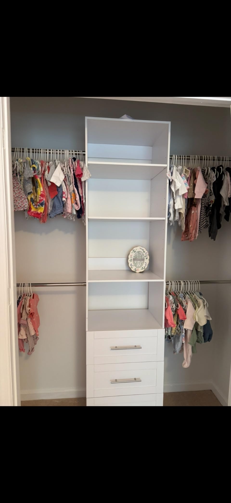 Closet System with 6 Drawers, 6FT-15FT Wooden Closet Organizer System with 8 Expandable Hanging Rods and Shelves, Closet Shelving System for Walk in Closet for Bedroom, Wall Mount, White 2 Sets customer photo 1