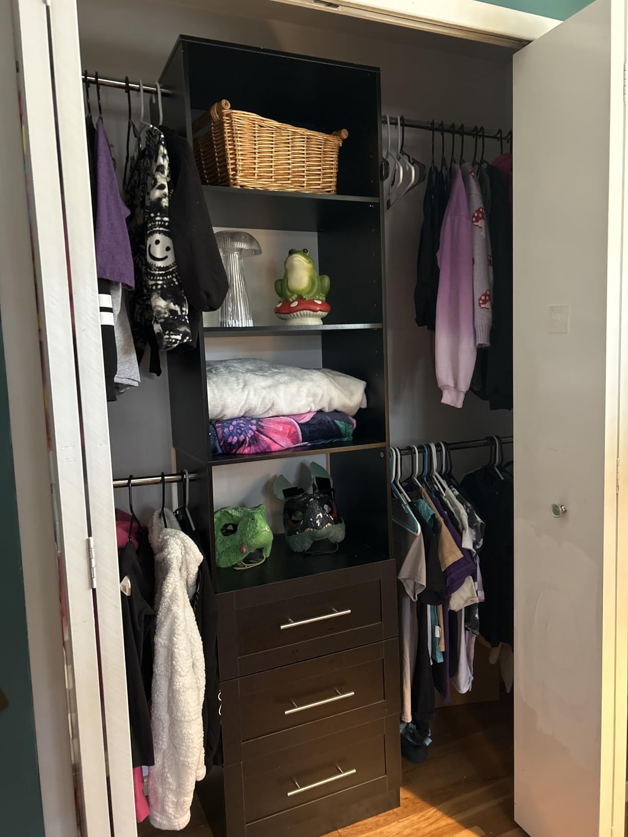 Closet System with 6 Drawers, 6FT-15FT Wooden Closet Organizer System with 8 Expandable Hanging Rods and Shelves, Closet Shelving System for Walk in Closet for Bedroom, Wall Mount, White 2 Sets customer photo 2
