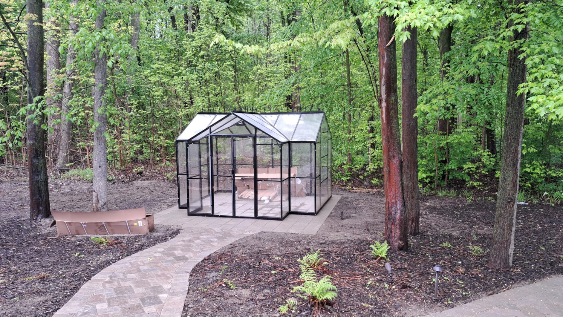 AMERLIFE 12x10x8 FT Hybrid Polycarbonate Greenhouse, Quick-Connect Aluminum Frame with Dual Roof Vents & Double Doors, Walk-in Outdoor Garden Greenhouse with Gutters, Black customer photo 2