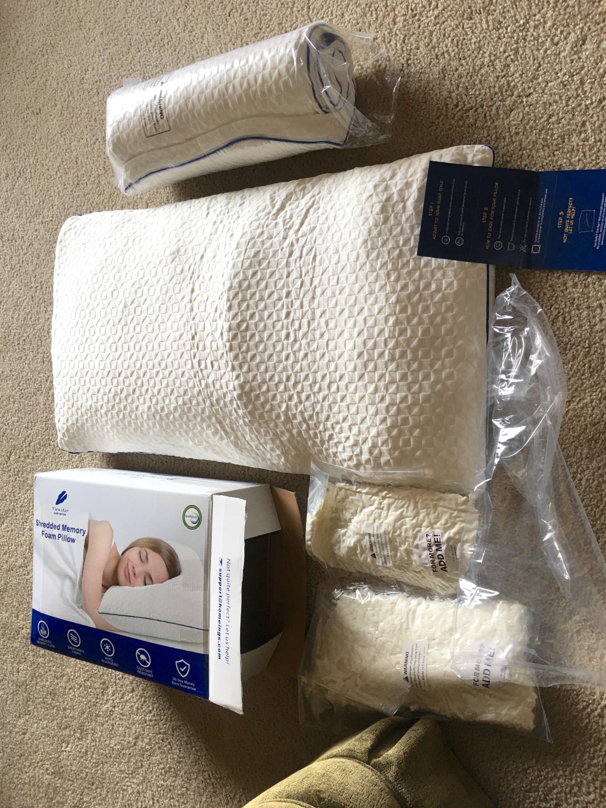 viewstar Bed Pillows Queen Size Set of 2, Hotel Collection, Down Alternative Soft Pillow for Back, Stomach or Side Sleepers, Double Stitch White-Firm customer photo 1
