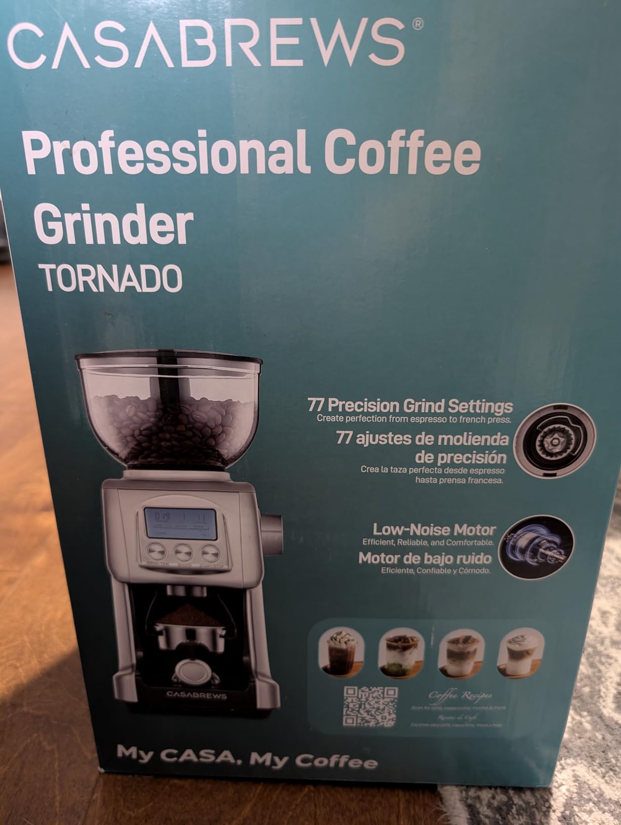 CASABREWS Tornado Electric Conical Burr Coffee Grinder, 77 Precision Grind Settings for Espresso to French Press customer photo 2