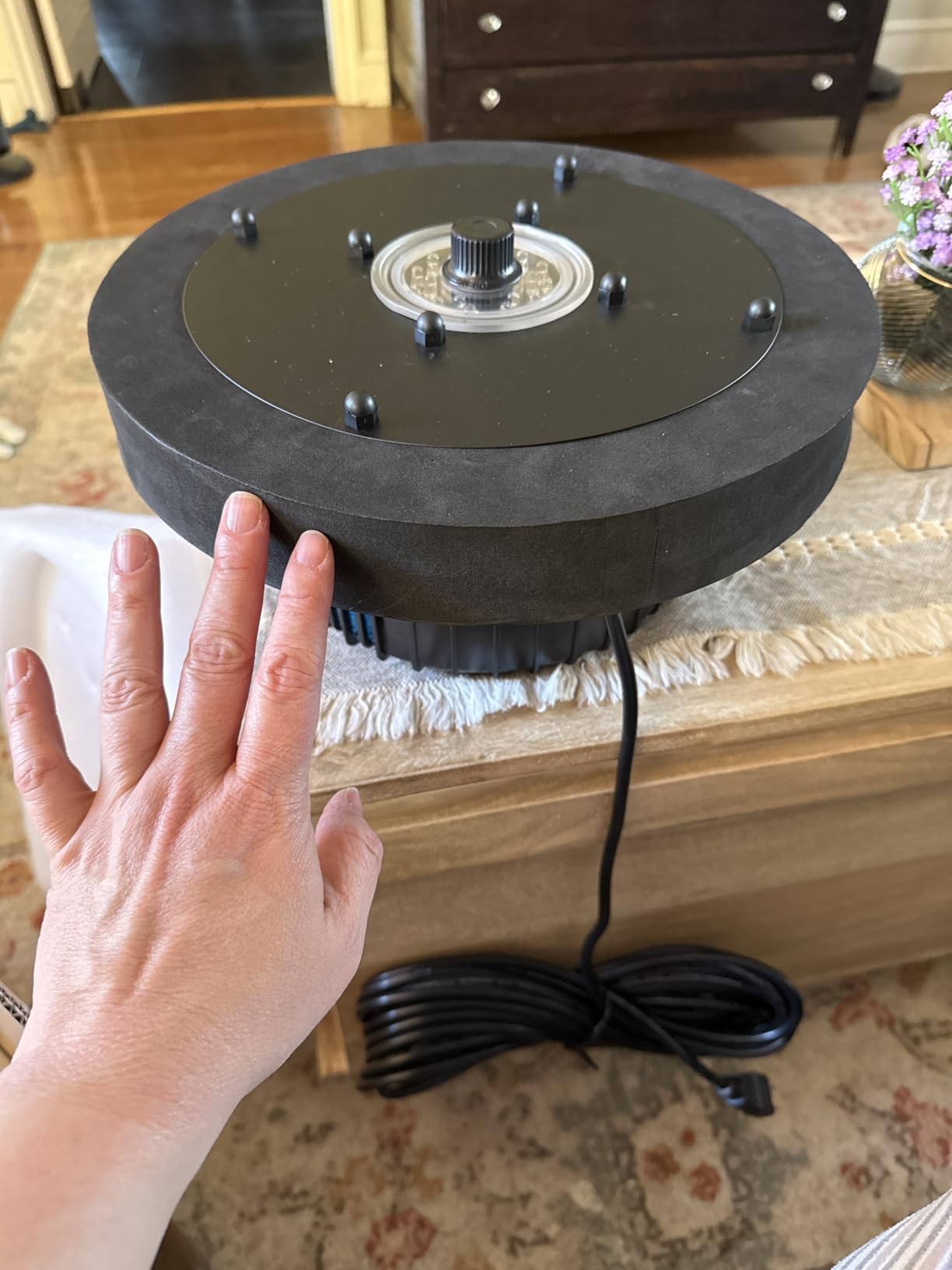 Floating Pond Fountain Pump with Lights | Remote Control RGB LED | 660GPH Pond Fountain Aerator | Floating Fountain with 3 Spray Patterns | for Ponds, Pool, Water Garden customer photo 2