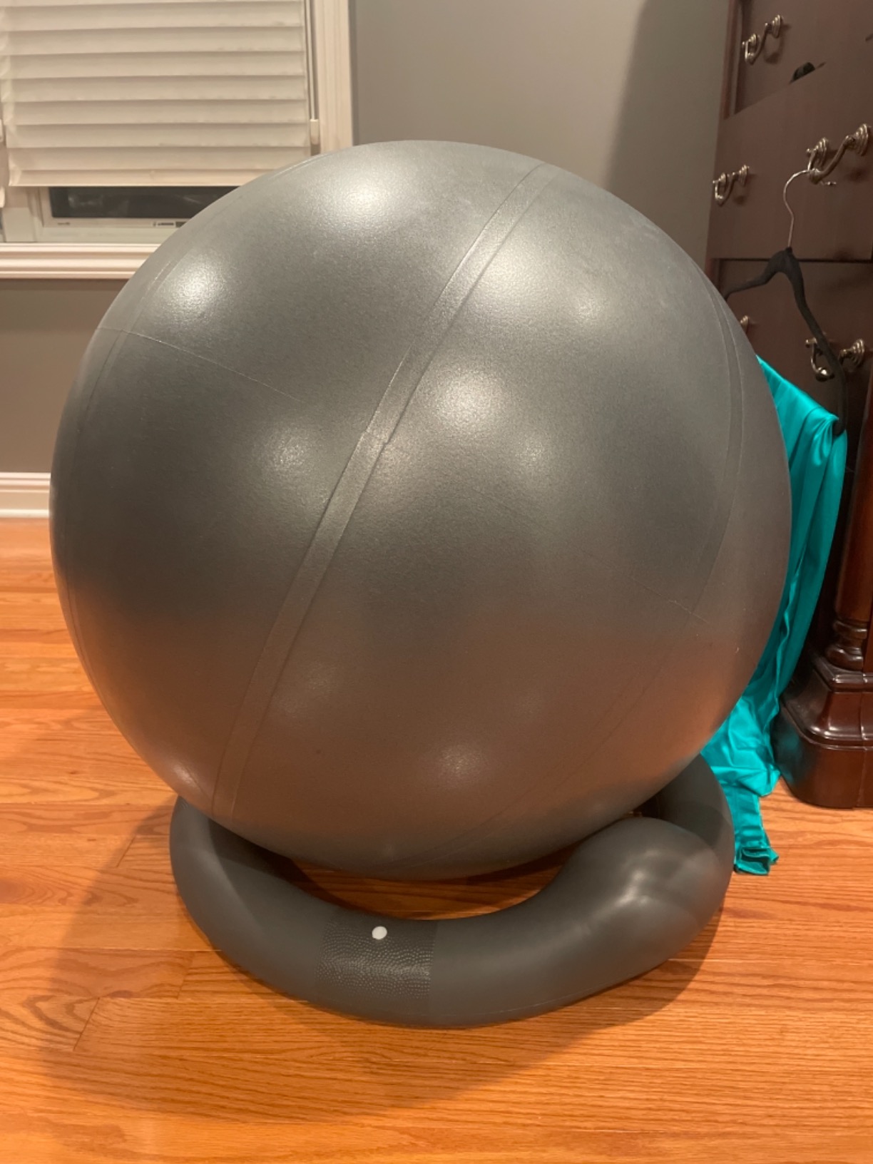 MANTRA SPORTS Yoga Exercise Ball Chair for Office Desk with Base, Ideal for Pregnancy, Birthing, Stability Exercises & Fitness. Swiss Stability Birth Ball for Labor, Gym & Workouts. customer photo 1