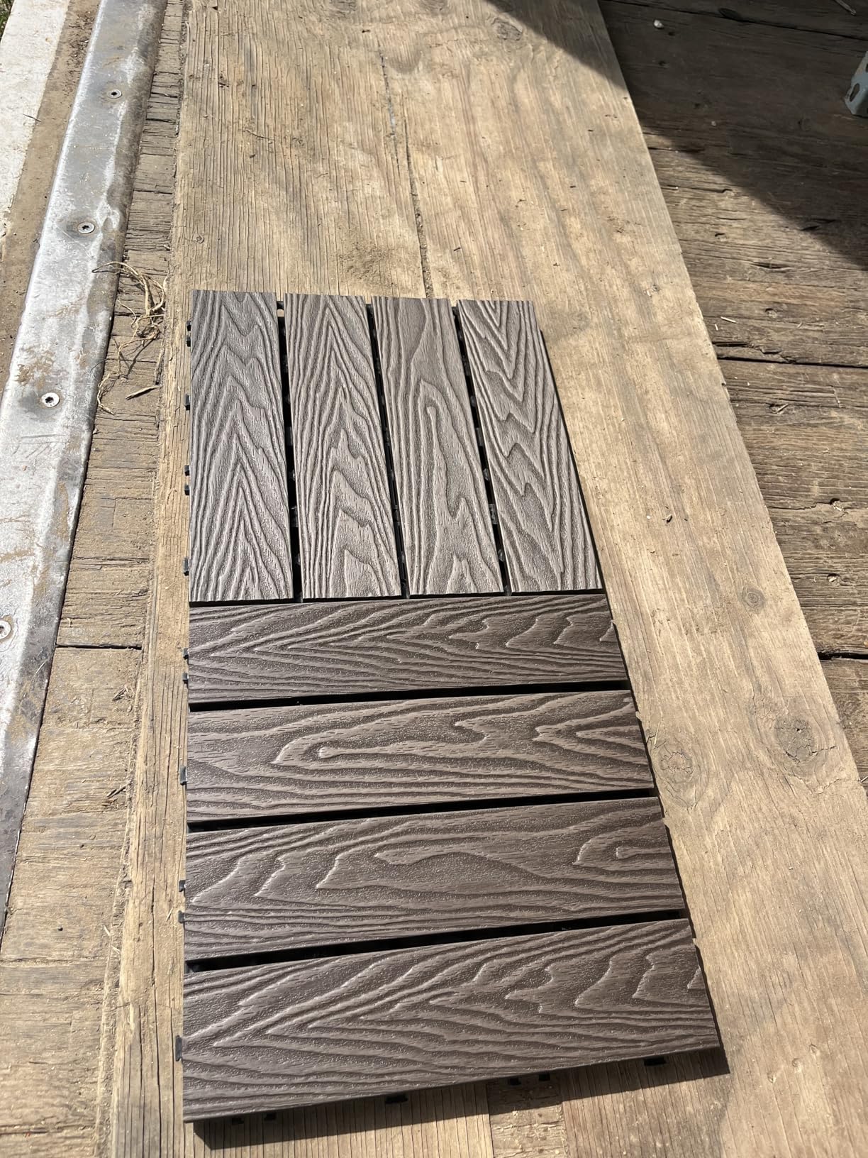 Composite Interlocking Deck Tiles Outdoor, 12
