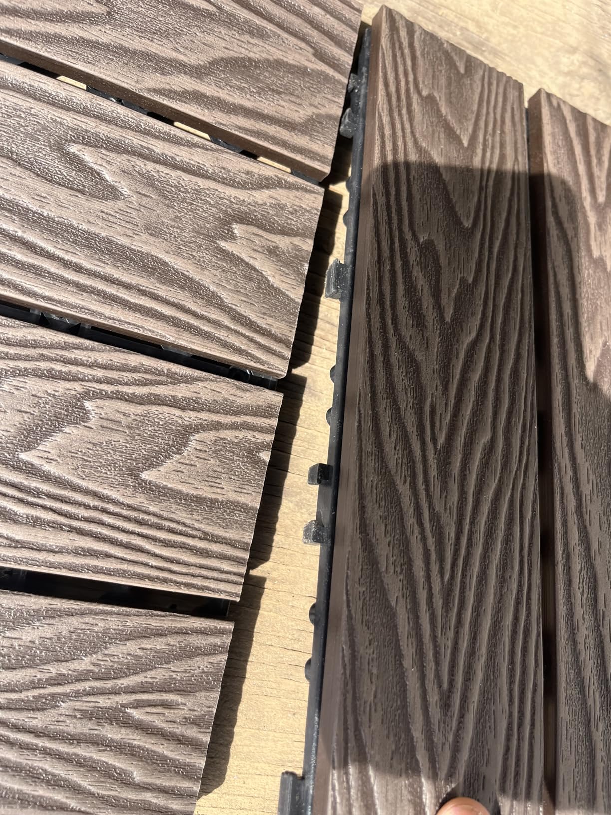 Composite Interlocking Deck Tiles Outdoor, 12