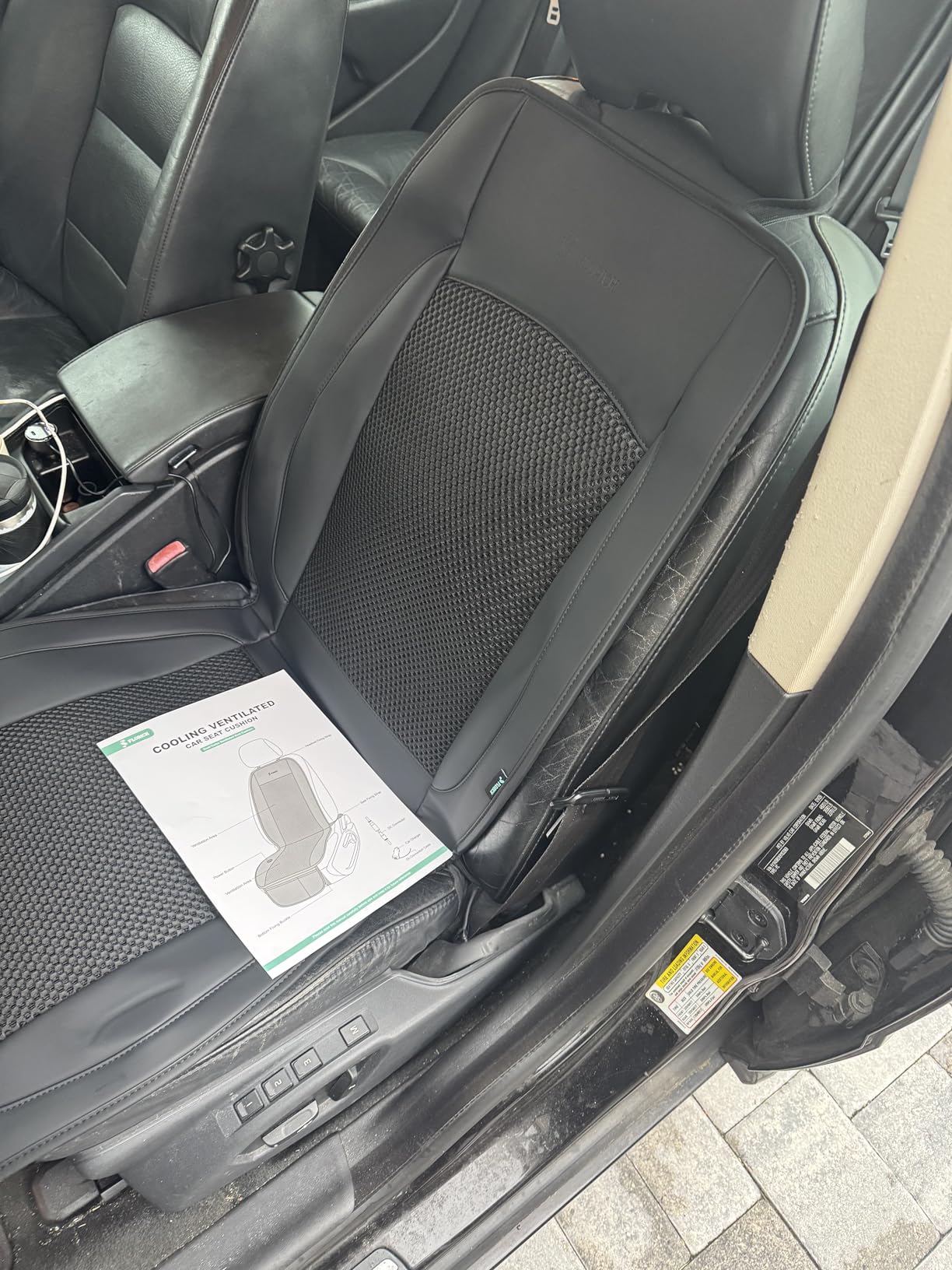 FLORICH Cooling Car Seat Cover Front Seat, 12V-24V Ventilated Seat Cushion, Cooling Car Seat Cushion with 2 Powerful Turbo Fans 3-Speed Adjustable for Summer Driving, Universal Fit for Car SUV Truck customer photo 2