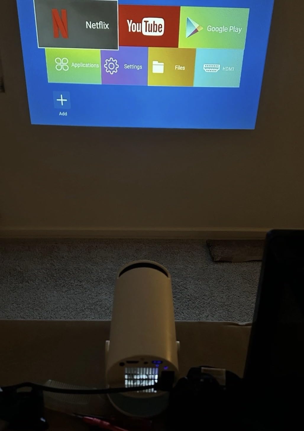 Mini Projector with WiFi and Bluetooth, Portable Projector Built-in Apps Support 4K 1080P Auto Keystone 220° Rotatable Small Projectors Compatible with HDMI/TV Stick/iPhone/Laptop for Bedroom Wall customer photo 2
