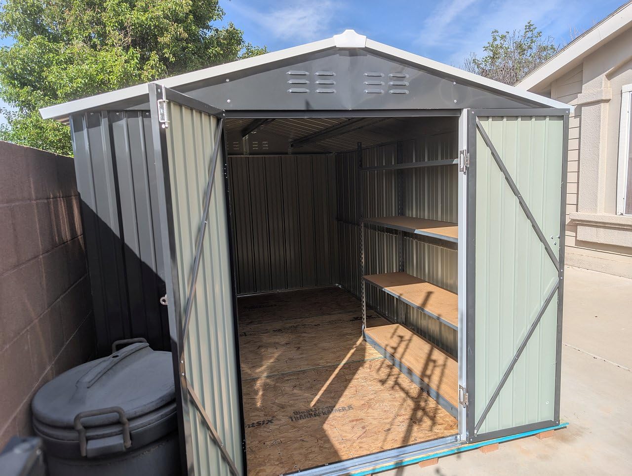 Polar Aurora 10X14 FT Metal Outdoor Storage Shed with Window, Heavy-Duty Galvanized Steel Garden Shed with Lockable Doors and 4 Vents, Large Weatherproof Tool Shed for Backyard Patio Outside, Black customer photo 1