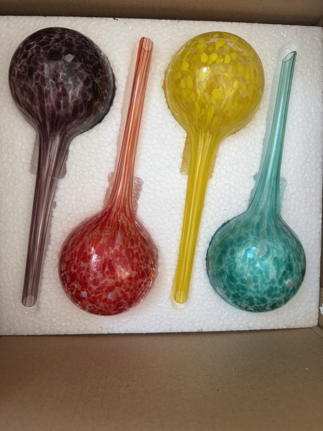 Self Watering Globes, 6 Pack Plant Watering Globes, Glass Automatic Auto Plant Water Bulbs for Indoor & Outdoor Plants, Multicolor Medium customer photo 1