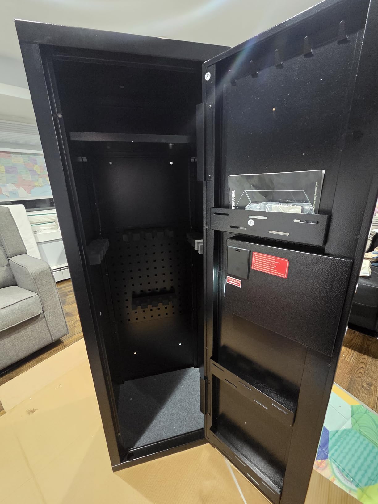 KAER 20 Gun Safe Biometric - Assembled Gun Safes for Rifles and Pistols Fingerprint Rifle Safe Large Gun Cabinet for Shotguns with Digital Keypad Removable Gun Racks Pistol Pockets LED Sensor Light customer photo 2