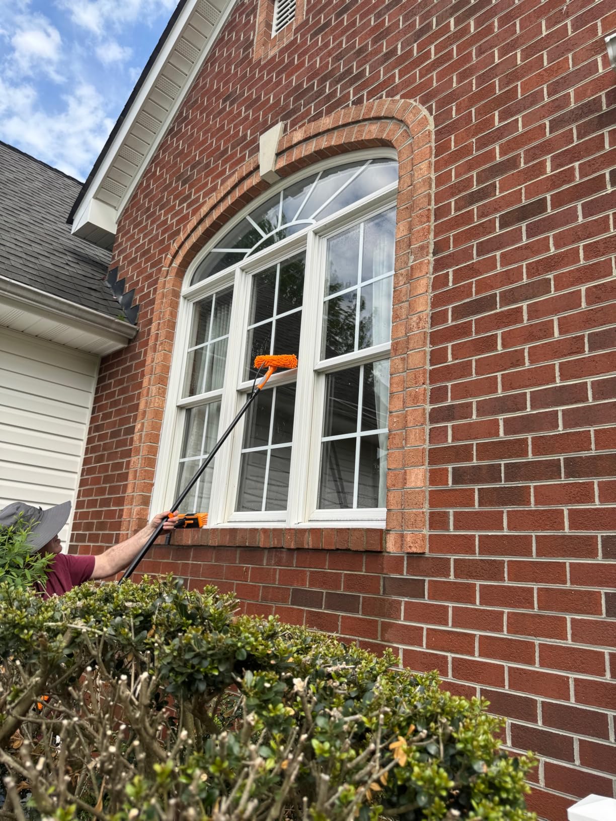 5-24 ft Water Fed Pole Window Cleaning System - Professional Telescopic Solar Panel Cleaning Equipment - Water Fed Brush with Upper Rinse Bar, 10