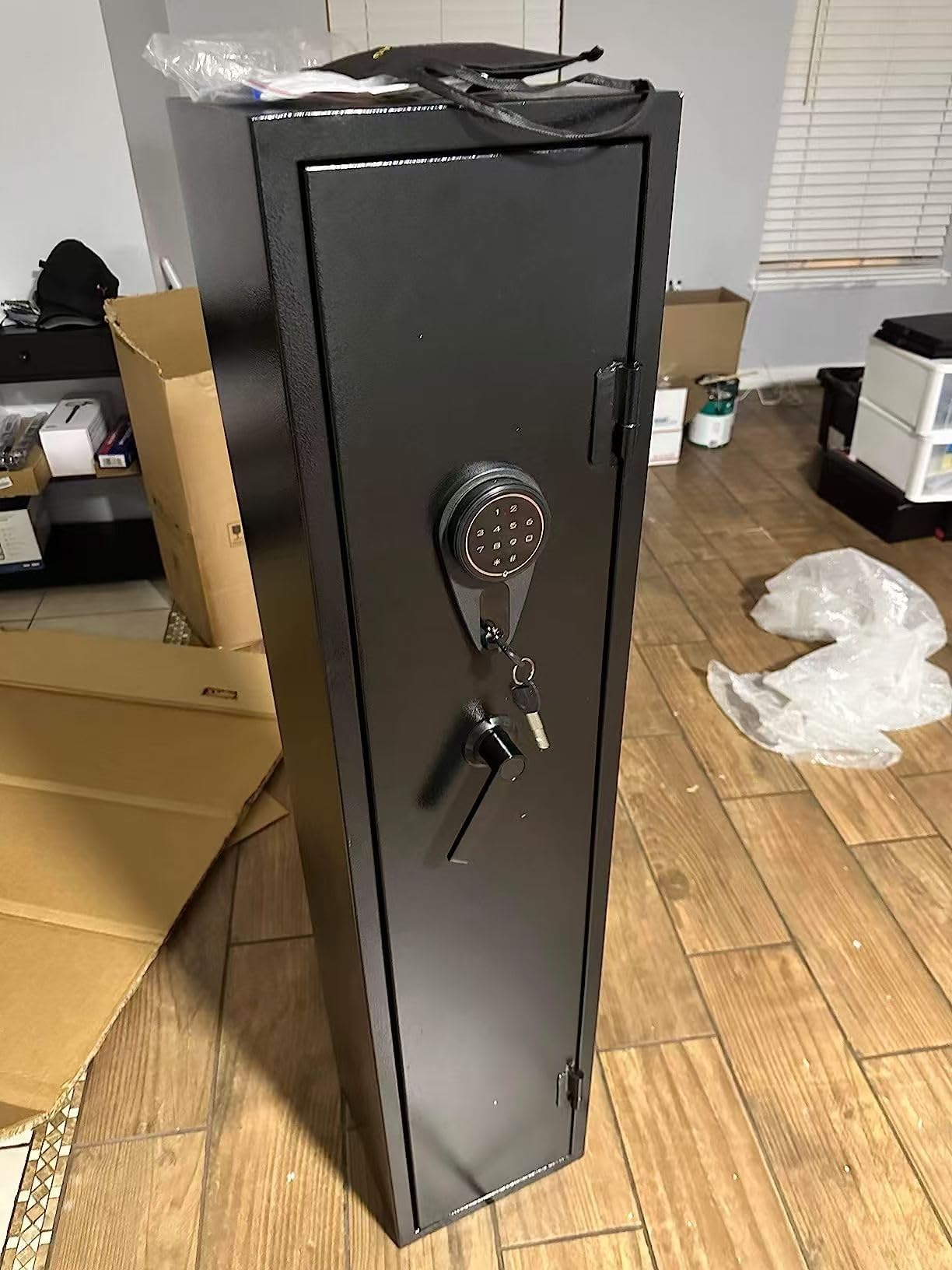 KAER 4-5 Gun Safe for Rifles and Pistols Fingerprint Biometric Long Gun Cabinets Shotgun Rifle Safe with Digital Keypad Removable Racks Adjustable Shelf for Home Office Store (No Assembly) customer photo 1