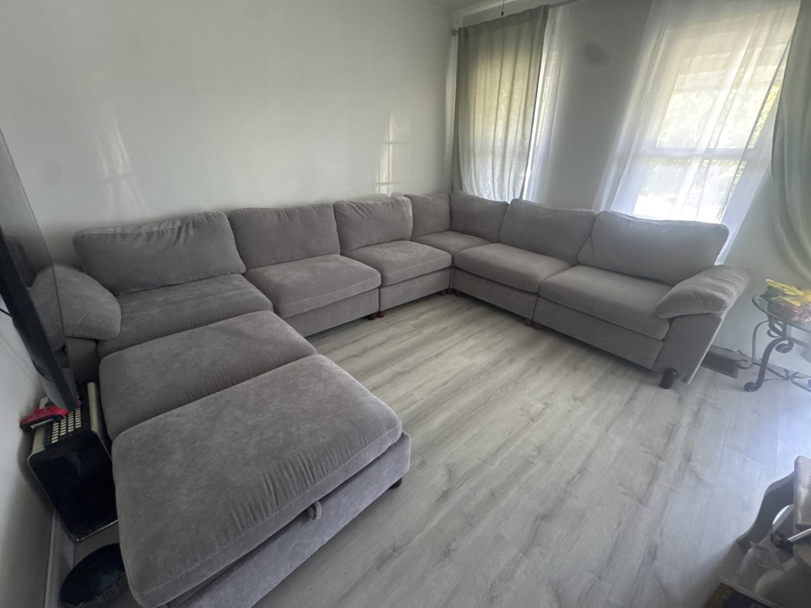 SITJOY Oversized Sectional Couches for Living Room, Extra Large Deep Seat Couch with Chaise, 138
