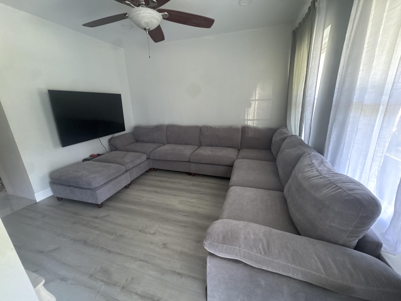 SITJOY Oversized Sectional Couches for Living Room, Extra Large Deep Seat Couch with Chaise, 138