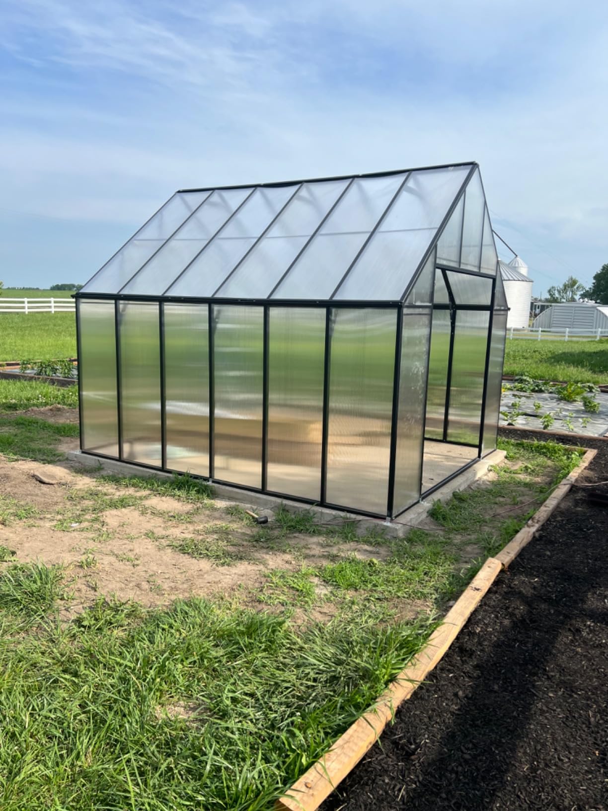 WACASA 12x10x10 FT Greenhouse for Outdoors, Easy Assembly Aluminum Frame Polycarbonate Greenhouse Kit with 2 Vent Windows, Swing Door, Walk-in Sunroom for Backyard Garden customer photo 2