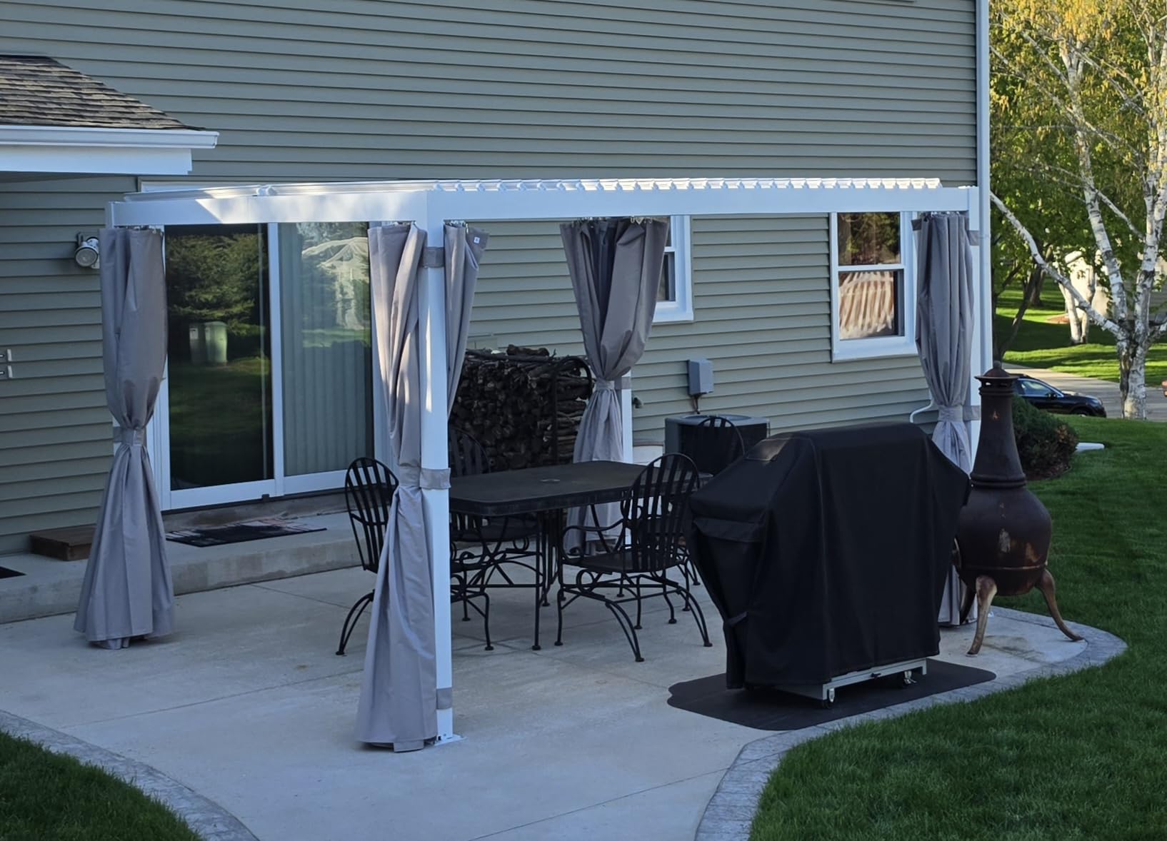 MELLCOM Pergola Louvered 10x12, Metal Hardtop Pergola with Adjustable Roof for Sun & Rain Shade, Outdoor Gazebo with Integrated Drainage System, Modern Rustproof Patio Canopy Carport customer photo 2