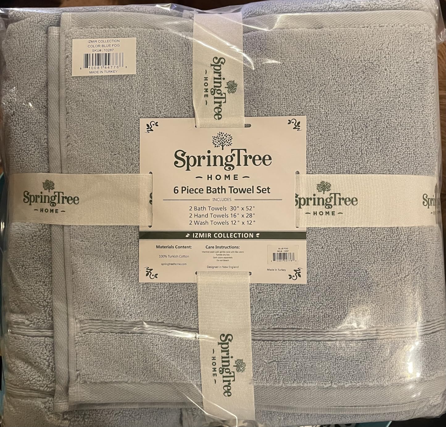 Springtree Home Luxury Turkish Cotton Bath Towels | 100% Turkish Cotton | Premium Bath Towels | Ultra Soft Thick Plush & Highly Absorbent | Luxury Hotel & Spa Quality Bathroom Towels | Blue Fog customer photo 2