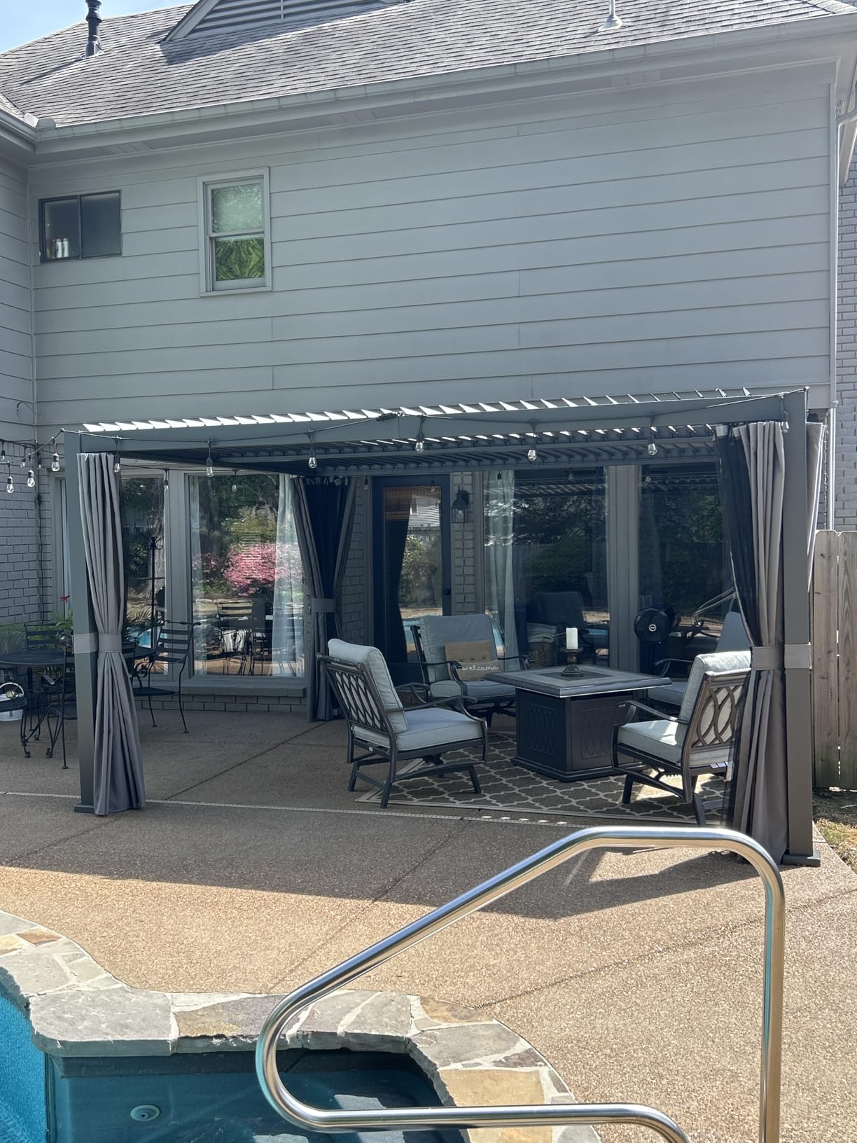 Aoxun Louvered Pergola 10' x 16' 96S Outdoor Metal Pergola with Adjustable Top for Decks, Gardens and Backyards, Easy Assembly via Structural Patent, Gray customer photo 1